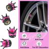 4PCS Crown Bling Tire Valve Stem Caps - Crystal Diamond Car Wheel Tire Caps - Handmade Rhinestone Universal Chrome Vehicle Tire Caps for SUV, Trucks,