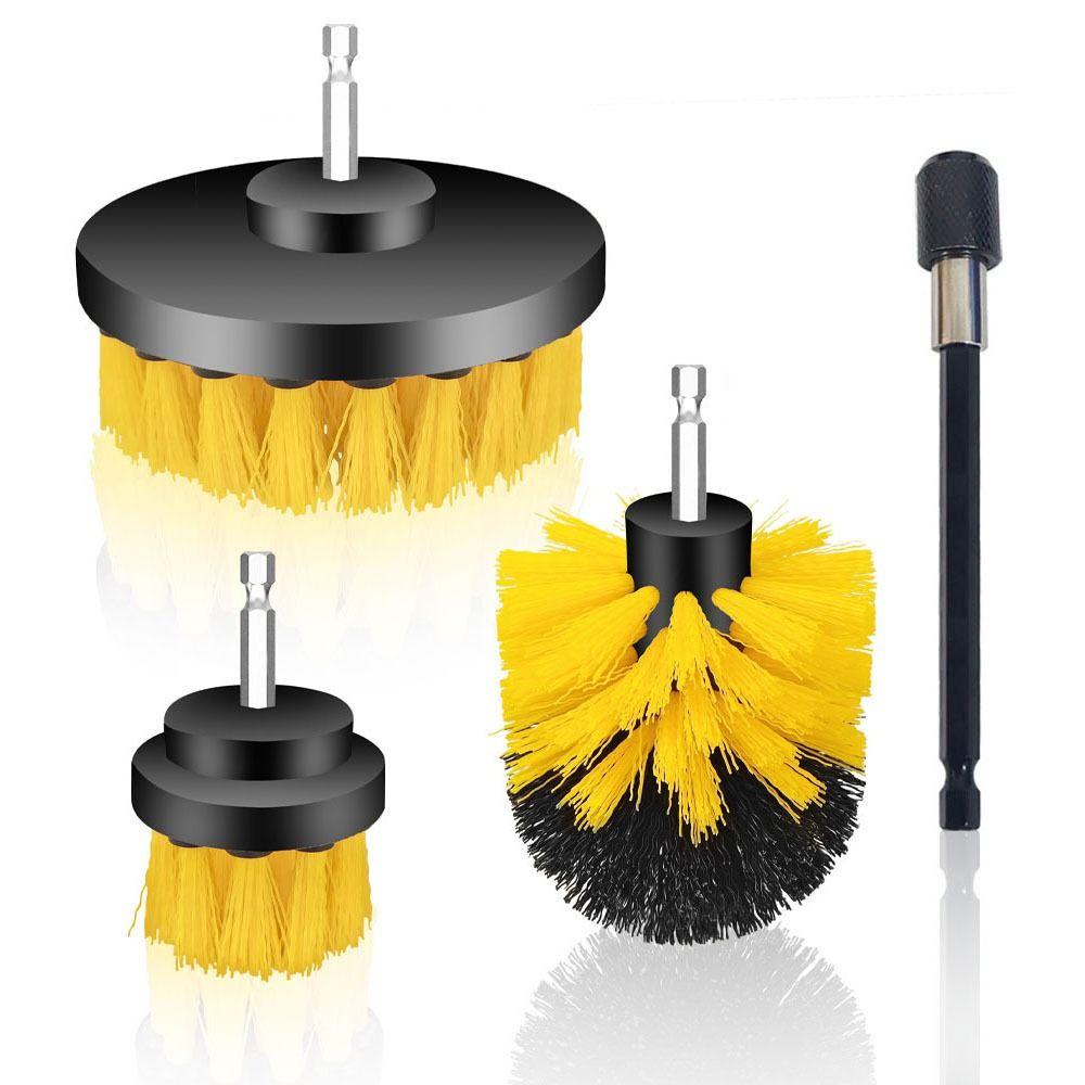 Nylon Detailing Drill Brush with Extender Rod Car Wash Brush Electric Drill Brush Kit  Tile