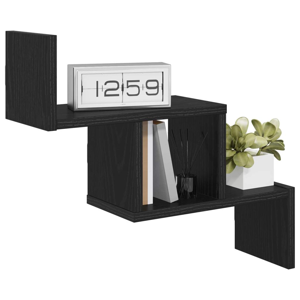 Wall Shelf Black Oak 48 x 15 x 42 cm Engineered Wood