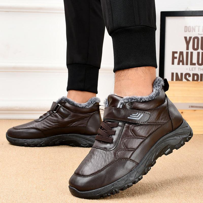 Men Winter New Style With Plush And Thick Snow Boots Warm And Comfortable Cotton Shoes Fashionable And Casual Sports Shoes