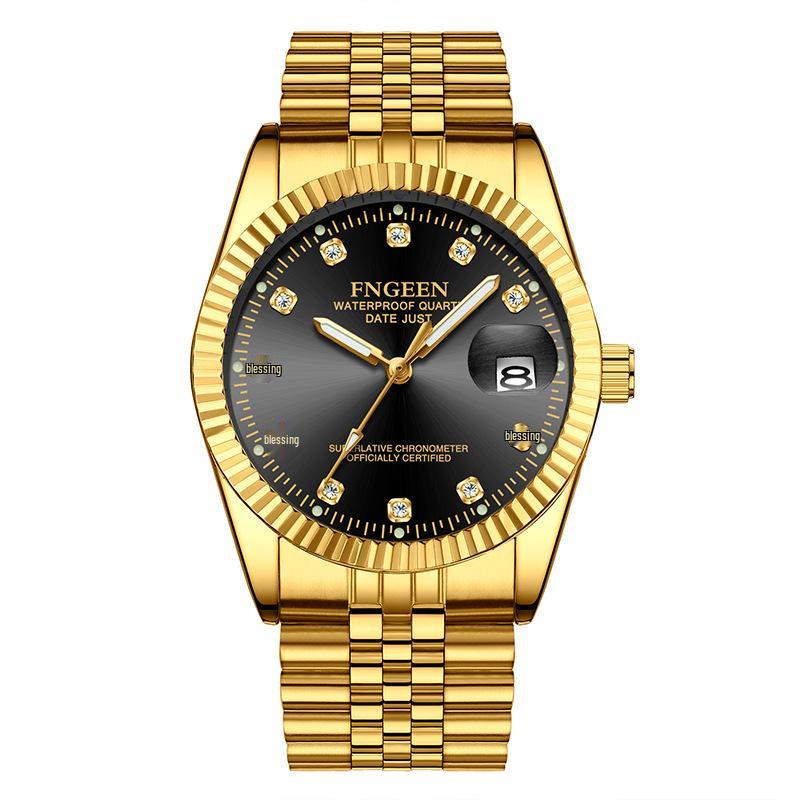 Tycoon Gold Waterproof Couple Watch: Stylish Gold Watches for Men and Women