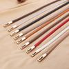 Luxury Ladies Slim Waist Belt Retro Spring Buckle Design Leather Belt Adjustable Length Skinny Belt