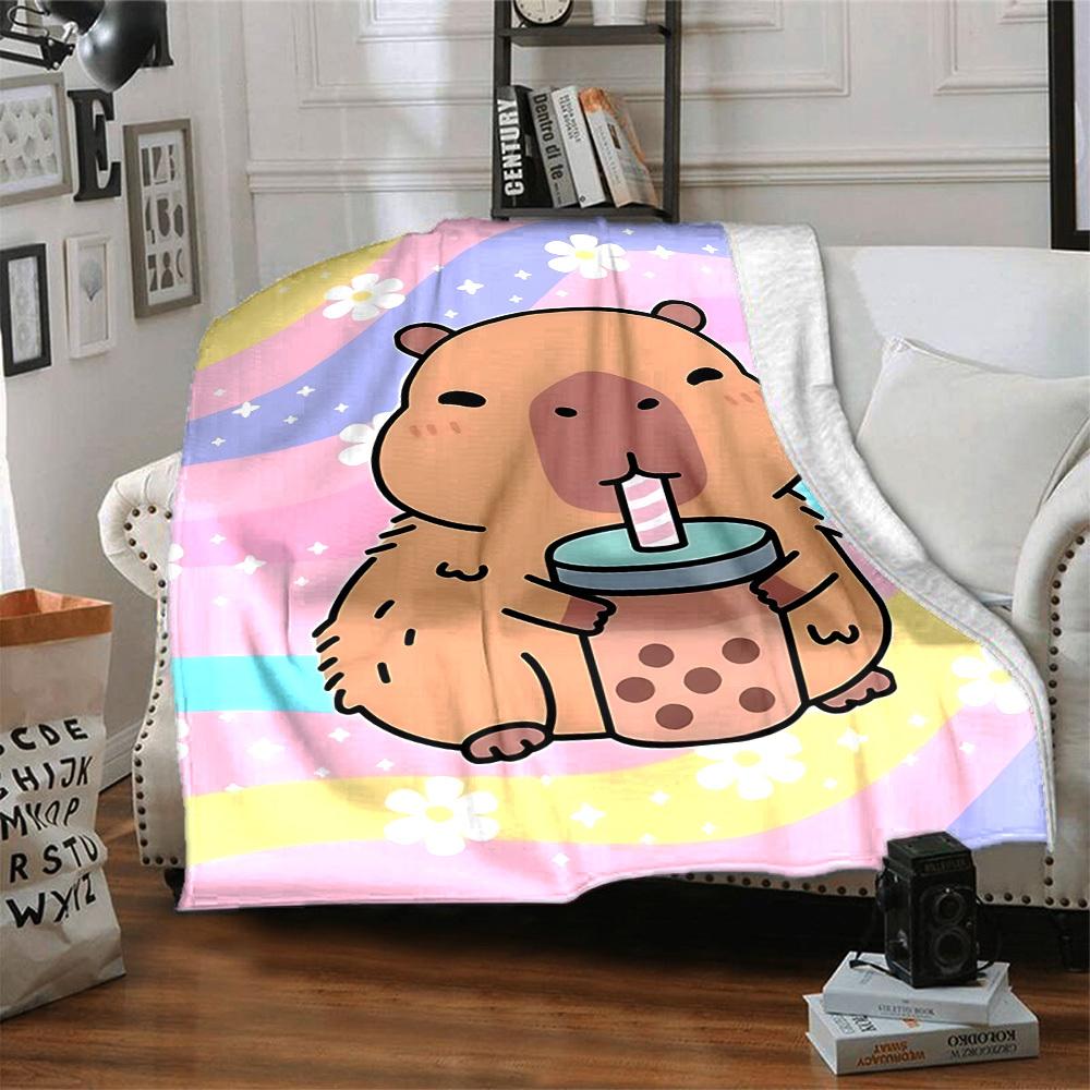 1pc Cute Capybara Blanket - Perfect Gift for Birthdays, Christmas & Halloween- Soft, Warm & Versatile yy250909131
