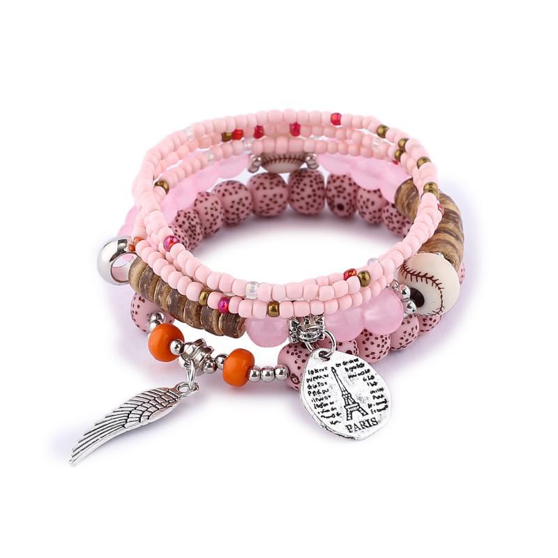 Bohemian Ethnic Multi-Layered Colorful Beaded Bracelet Set for Women