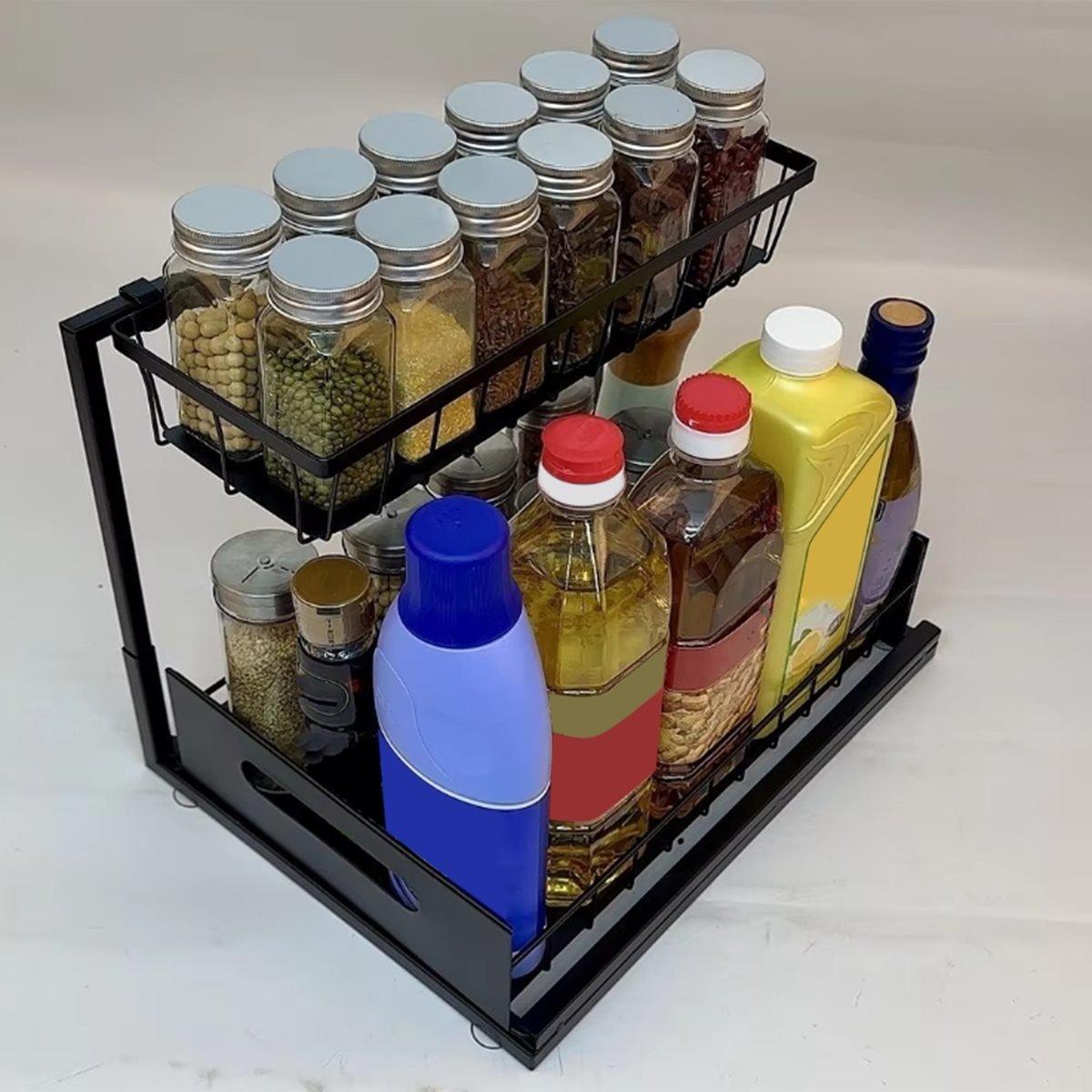 2 Tier Under Sink Organizers and Storage with Sliding Drawer Multi-Purpose Kitchen Bathroom Storage Rack Organization China Mainland