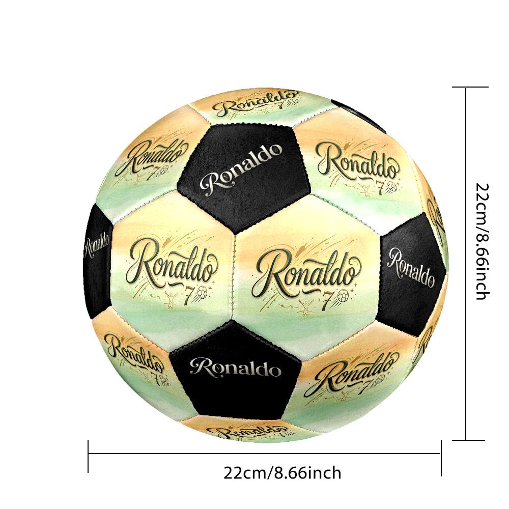Ronaldo's Legendary Journey Size 5 Soccer Ball Machine-Stitched Indoor/Outdoor Training and Matches Perfect Commemorative Gift for Soccer Lovers