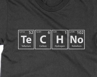 Techno Elements T Shirt, Music Rave Party Raver Chemistry Science