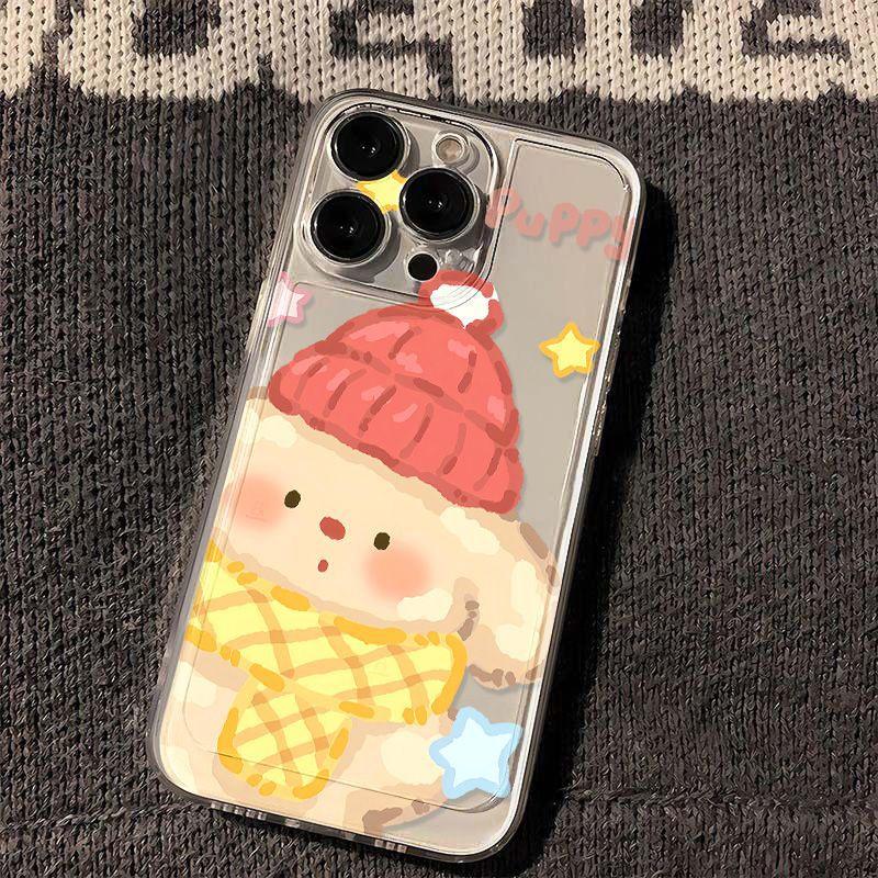 Cute graffiti puppy for iPhone17promax iPhone 16 case 14/13 niche 15 fine holes x