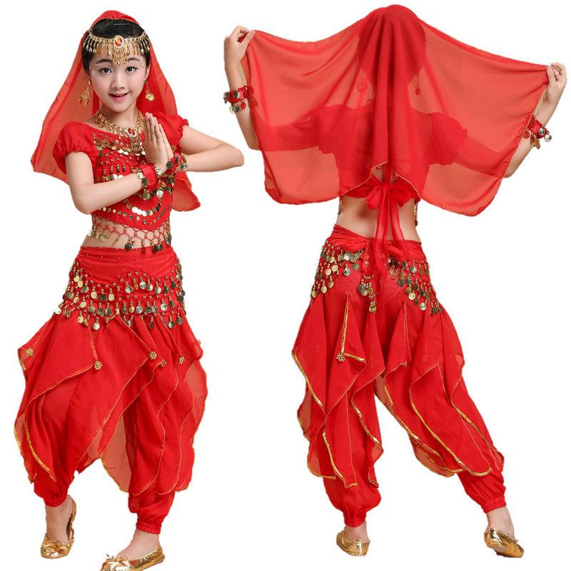 Ethnische Tanzkostüme für Kinder: Xinjiang, Bauchtanz, Indisches Performance-Outfit für Mädchen