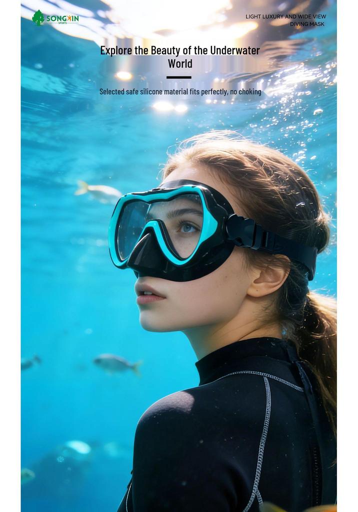 Silicone Tempered Glass Snorkel & Diving Mask
