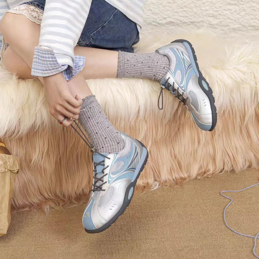 Thick-soled inner height increase German training shoes women's 2025 summer new mesh breathable sports casual shoes racing shoes ins tide