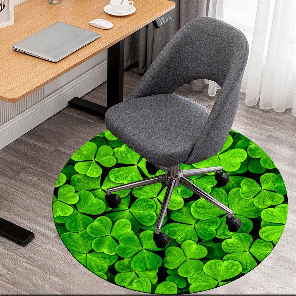 

Four-Leaf Clover Luck: Nature s Perfect Symbol for Good Fortune!Round Non-Slip chair mat chair carpet for office Rugs for Office Decor Gift For Valent 80cm by 80cm