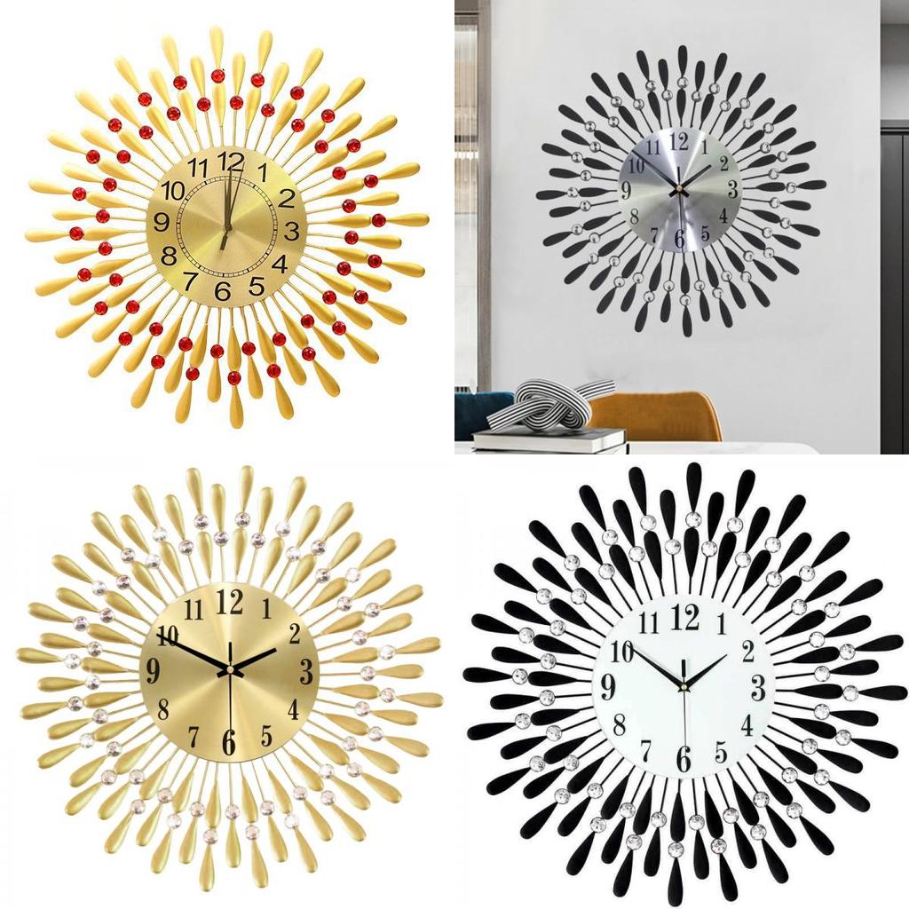 Modern Iron Art Wall Clock With Silent Sweep Movement For Living Room Decor