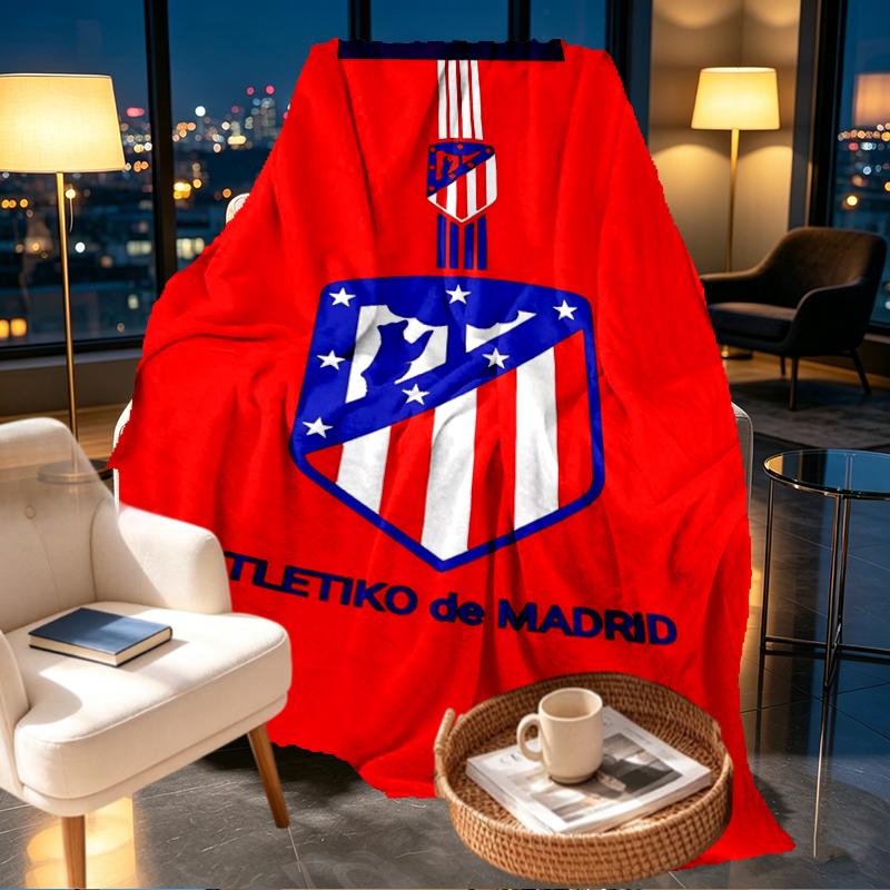 Coperta con Stampa Atletico Madrid - Morbida e Confortevole, per Camera da Letto, Viaggio, Divano, Decorazione per la Casa - Regalo di Compleanno o Natale per un Amico