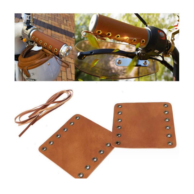 

PU Leather Handlebar Cover for Motorcycles, Non-slip and Adjustable коричневый