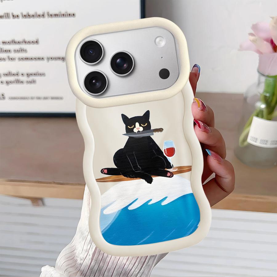 Case for iPhone 15 Plus 8 17 Air XR 12 16 Pro Max 14 13 11 Soft Phone Cover Cartoon Cat