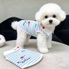 Dog Clothes Spring and Autumn Cartoon Striped Bigbear Teddy Muppet Cat Small Puppy Anti-Hair Loss Pet Vest