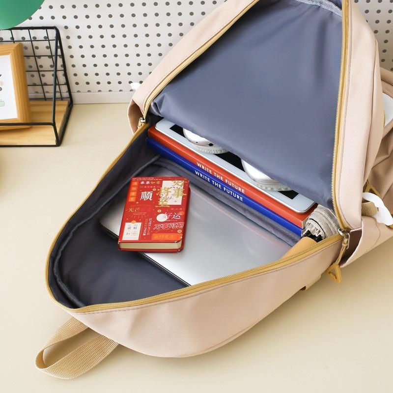 Nuovo Zaino Scolastico per Studenti Grande Capacità Cartone Animato Set da Quattro Pezzi Zaino Carino per Studenti di Scuola Primaria e Secondaria Borsa per il Pranzo Borsa per Lezioni Private