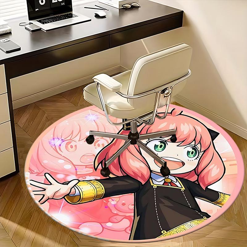 Anime Character,Pink Hair Girl Chair mat Round Rug Office carpet, Non slip, Suitable for Living Rooms, Bedrooms,Decor1205884a