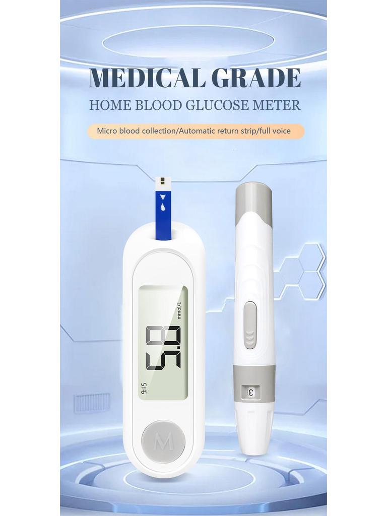 Heimblutzuckermesssystem mit codierungsfreiem Messgerät, Blutzucker-Teststreifen und Lanzetten