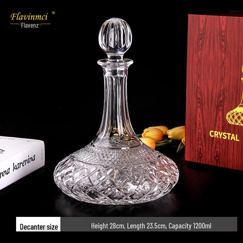 

Flavence Crystal Glass Wine Decanter Set