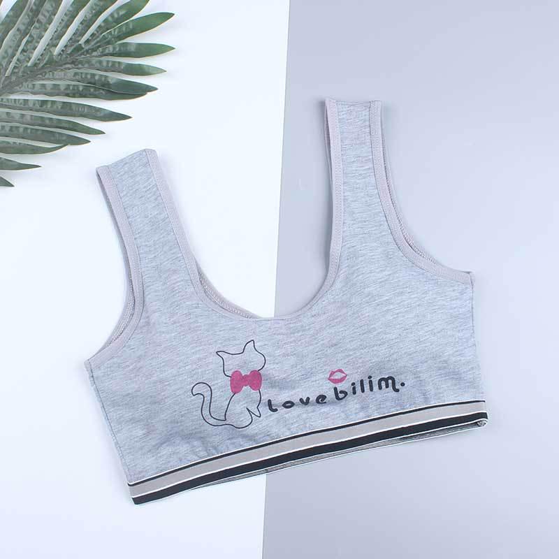 Girls' Developmental Padded Bra with Wide Straps - Printed Tube Top Vest