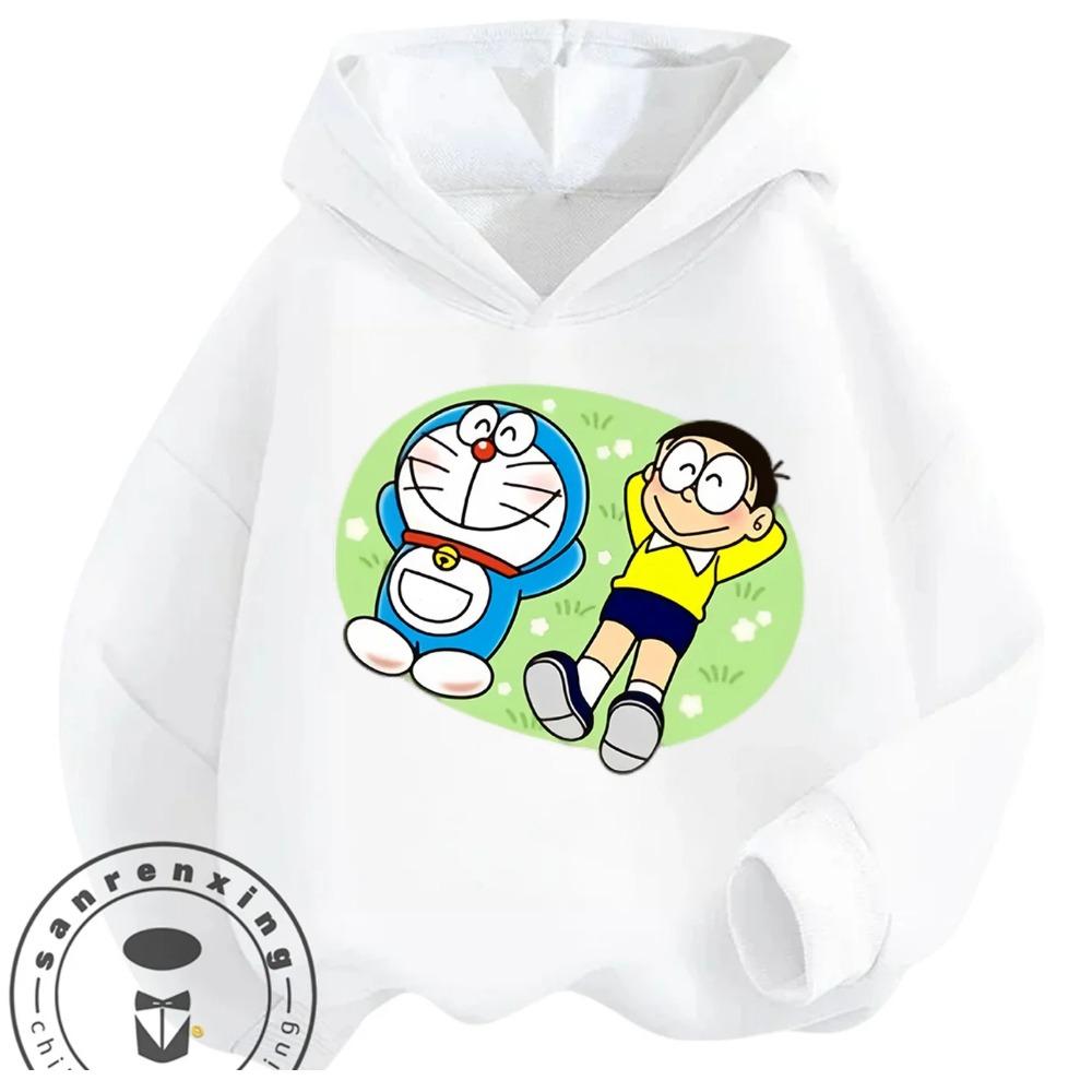 Boys Girls Casual Hoodie Doraemon Cartoon Fashion Streetwear Autumn Winter Outdoor Wear