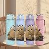 1PC Seal Colony Rock Coast Group 750ml Color Plastic Sports Water Bottle Leakproof Flip Straw Lid Suitable for Sports Office Home Use