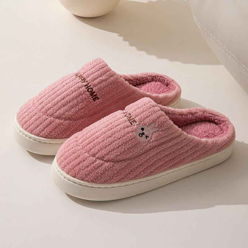Cotton slippers women autumn and winter couple home slippers indoor confinement shoes warm cotton shoes non-slip cotton drag men's winter models