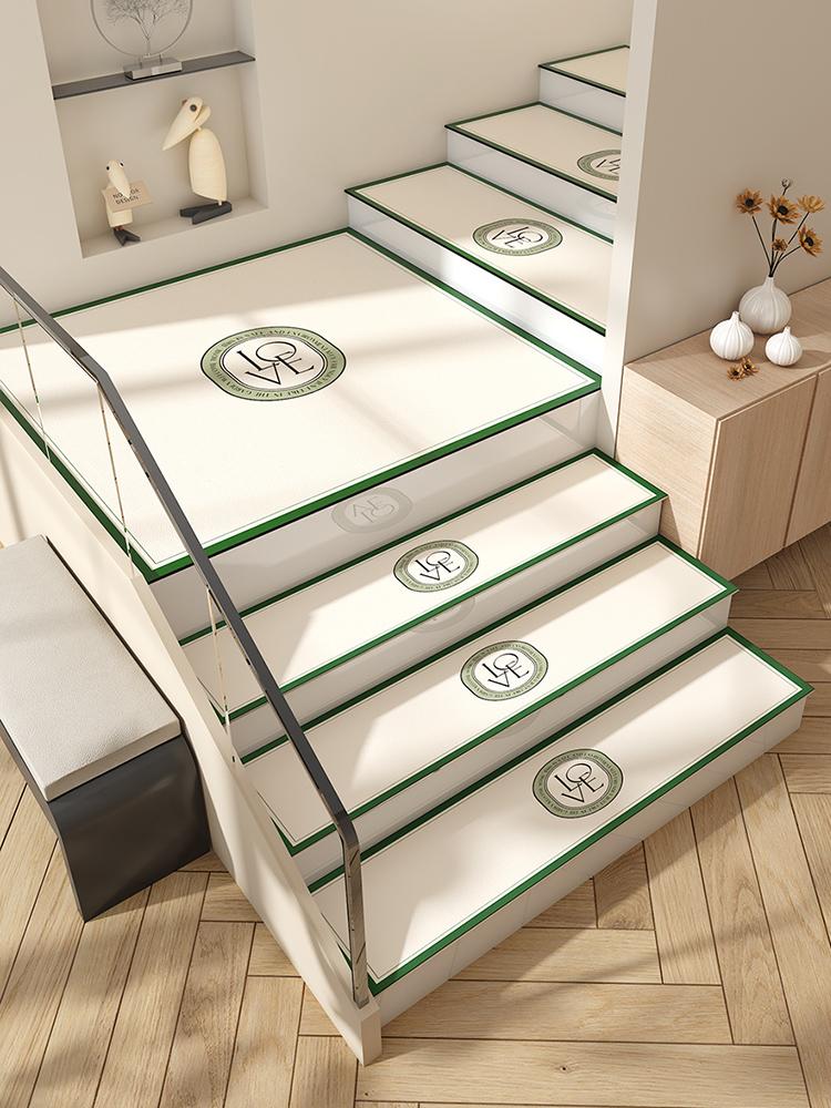 Self-adhesive Stair Mats Step Anti-slip Rugs Stairs Carpets Home Living Room Decor Floor Stair Steps Protection Cover Pad Indoor