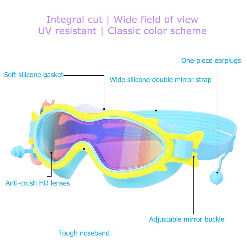 Kinder Schwimmbrille Wasserdicht Tauchen Surfen Schwimmbrille Kinder Schwimmbrille Ohrstöpsel Einstellbar Anti Fog UV Schutz