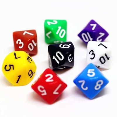 10PCS D10 Number Dice for Classroom Teaching Supplies Educational Learning Toys Entertainment Board Game Accessories