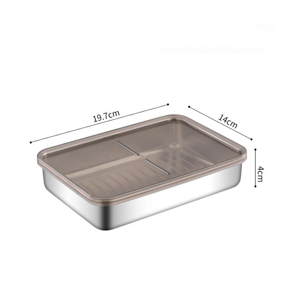 2Pcs Stainless Steel Food Containers Airtight Deli Meat & Cheese Keepers with Smudge-Resistant Lid | Fridge/Freezer Safe Storage