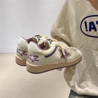 2025 Spring New Fashionable Sweet Skateboard Shoes Versatile German Training Shoes Casual Shoes Women's Shoes Single Shoes Lace Up and Show Small Feet