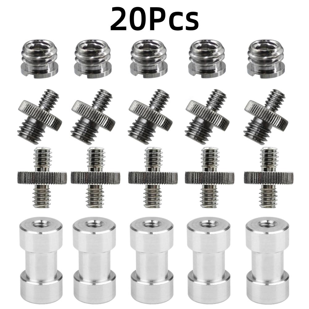 Male To Female Mount Screw Kit 1/4 to 3/8 Screw Convert Adapter Camera Screw Nut Set Flash Shoe 20pcs