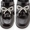 Yumetenbo Women's Pearl Ribbon Loafers, Size 23.0 cm, 5cm Enamel, 532465, Mass-Produced, Landmine Style.