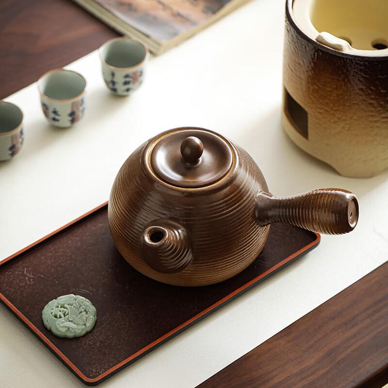 BW Ceramic Side-Handle Tea Pot with Carbon Stove Set