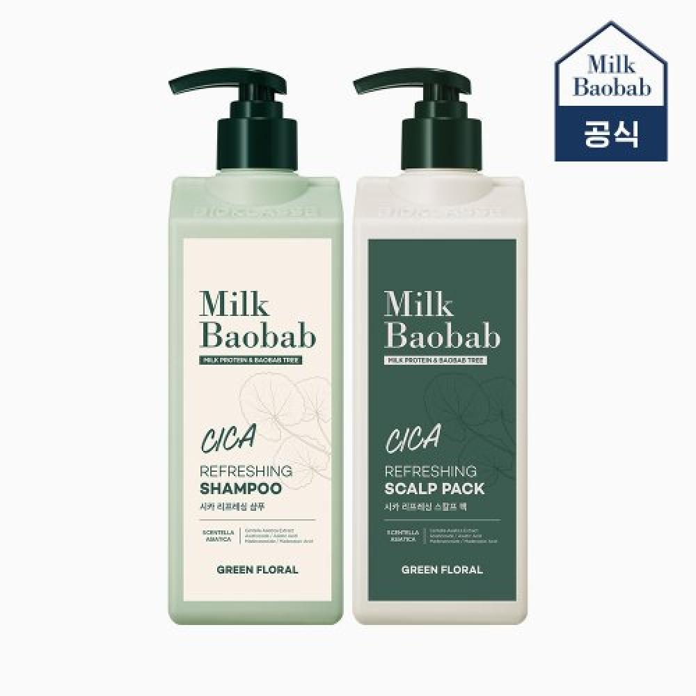 Milkbaobab Cica Refreshing Shampoo 500ml + Scalp Pack 500ml none