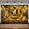 2D 50th Anniversary Golden High Heels & Balloons Background