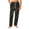 Men's Drawstring Pocket Flannel  Pants Homewear Sleep Pants