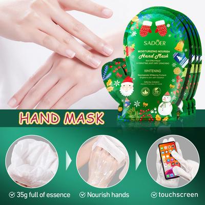 Máscara para Mãos SADOER Natal Niacinamida Hidratante Suavizante Máscara para Mãos Produto para Cuidados com a Pele Cuidados com as Mãos