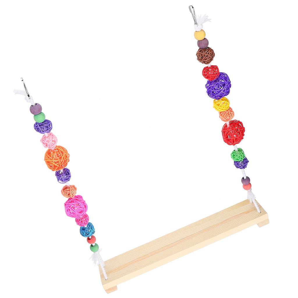 Chicken Swing Toy Suspensible Wooden Chicken Perch Pet Swing Toy Durable Flat Bar