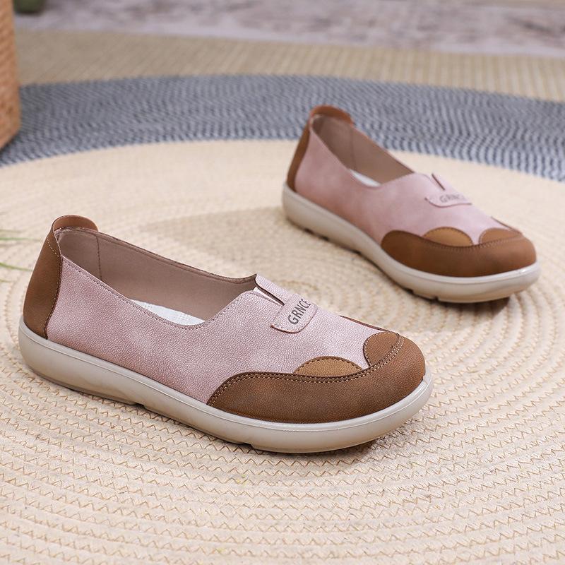 Schuhe, Damen Frühling und Herbst, neue faule Leute - Pedale, atmungsaktive und verschleißfeste Einzelschuhe, bequeme Damenschuhe mit weicher Sohle, Mutter