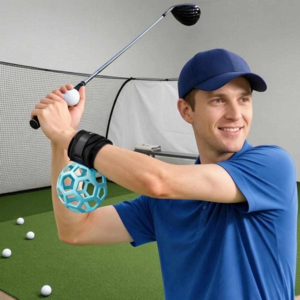 Golf Swing Training Aid with Wrist Strap Non-Slip for Indoor, Golfers