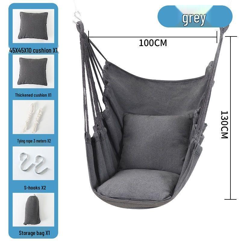 Canvas Hanging Chair: Thickened Indoor/Outdoor Dorm Swing for College Students & Kids