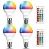HEKEE LED Bulb E17 with Remote Control, RGB 12 Colors, 50W Equivalent, 550LM, 2700K Warm White, 2 Modes (Set of 4)