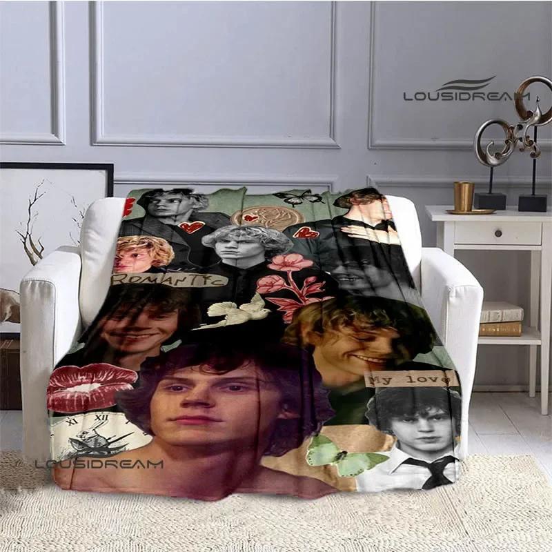 D Evan Peters Printed Throw Blanket Soft Warm and Stylish Home Textile for Birthday Gifts