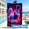 Custom Name che-shire cat Beach Towel Microfiber Beach Towel, Lightweight and Quick-Dry, for Summer Travel, Swimming Pool Gift