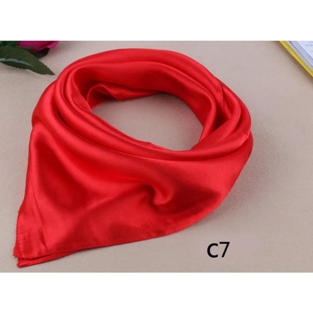 WZCX 60*60cm Damen Einfarbig Seidenschal Frühling Herbst Mode Neu Einfache Quadratische Schals für Damen Damenschal