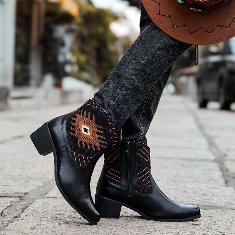 Height increasing men's leather shoes Fashion designer style Work and offic Casual party Autumn and winter boots 38-46